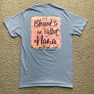 Simply Southern Shirt Womens Small Blue Blessed To Be Called Nana Graphic Tee